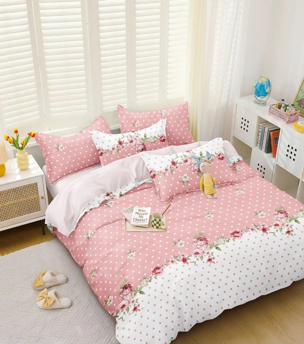 MORADO Glace Cotton Double Duvet Cover/Rajai Cover/Blanket Cover with Zipper (90x100 Inches) - 90x100 Inches, Pink