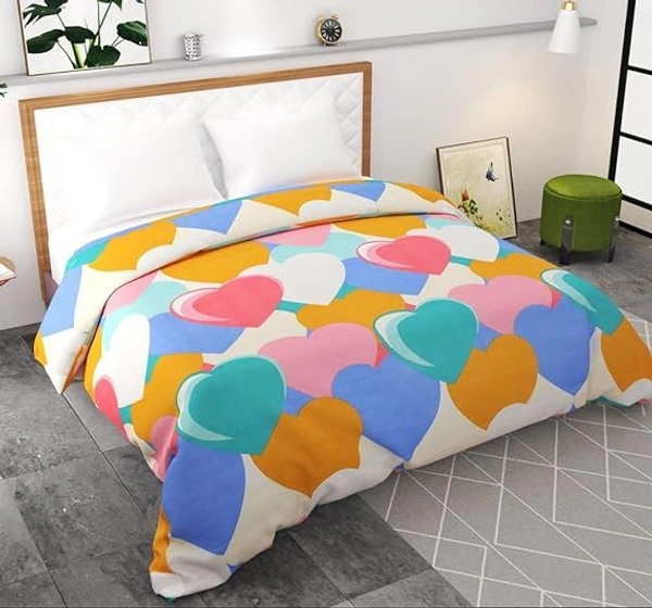 MORADO Glace Cotton Printed Reversible 150 GSM AC Comforter/Quilt/Blanket For Double Bed (90x100 Inches) - 90x100 inches, MultiColor