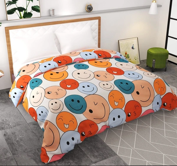 MORADO Glace Cotton Printed Reversible 150 GSM AC Comforter/Quilt/Blanket For Double Bed (90x100 Inches) - 90x100 inches, MultiColor