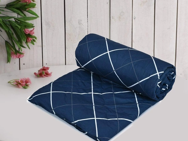 MORADO Glace cotton Printed Reversible 150 GSM AC Comforter/Quilt/Blanket for Double Bed (90x100 Inches) - 90x100 Inches, Blue