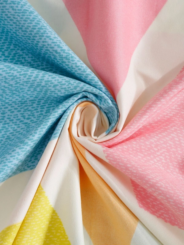 MORADO Glace Cotton Single Bed Size Quilt Cover / Duvet Cover / Rajai Cover / Blanket Cover with Zipper (60x90 Inches) - Multicolor