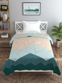 MORADO Glace Cotton Single Bed Size Quilt Cover / Duvet Cover / Rajai Cover / Blanket Cover with Zipper (60x90 Inches) - Multicolor