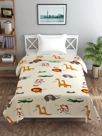 MORADO Glace Cotton Single Bed Size Quilt Cover / Duvet Cover / Rajai Cover / Blanket Cover with Zipper (60x90 Inches) - Offwhite