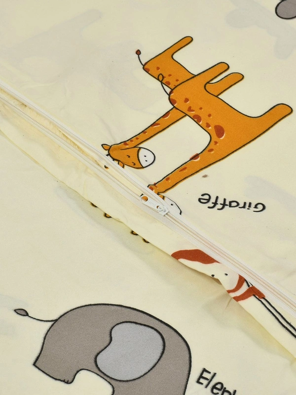 MORADO Glace Cotton Single Bed Size Quilt Cover / Duvet Cover / Rajai Cover / Blanket Cover with Zipper (60x90 Inches) - Offwhite