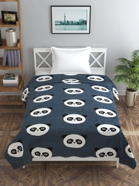 MORADO Glace Cotton Single Bed Size Quilt Cover / Duvet Cover / Rajai Cover / Blanket Cover with Zipper (60x90 Inches) - Black