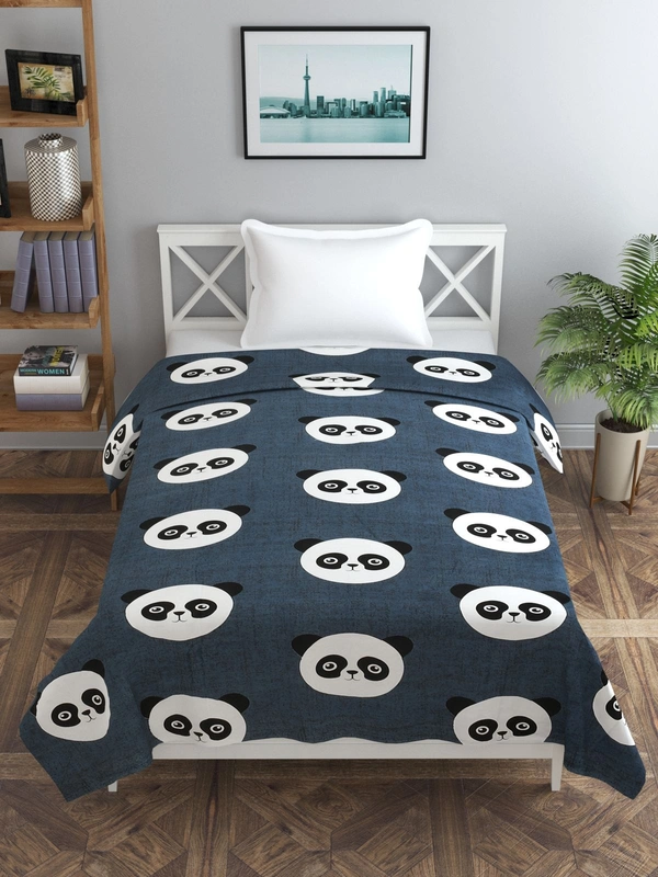 MORADO Glace Cotton Single Bed Size Quilt Cover / Duvet Cover / Rajai Cover / Blanket Cover with Zipper (60x90 Inches) - Black