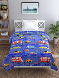 MORADO Glace Cotton Single Bed Size Quilt Cover / Duvet Cover / Rajai Cover / Blanket Cover with Zipper (60x90 Inches) - Blue