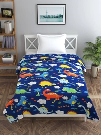 MORADO Glace Cotton Single Bed Size Quilt Cover / Duvet Cover / Rajai Cover / Blanket Cover with Zipper (60x90 Inches) - Blue