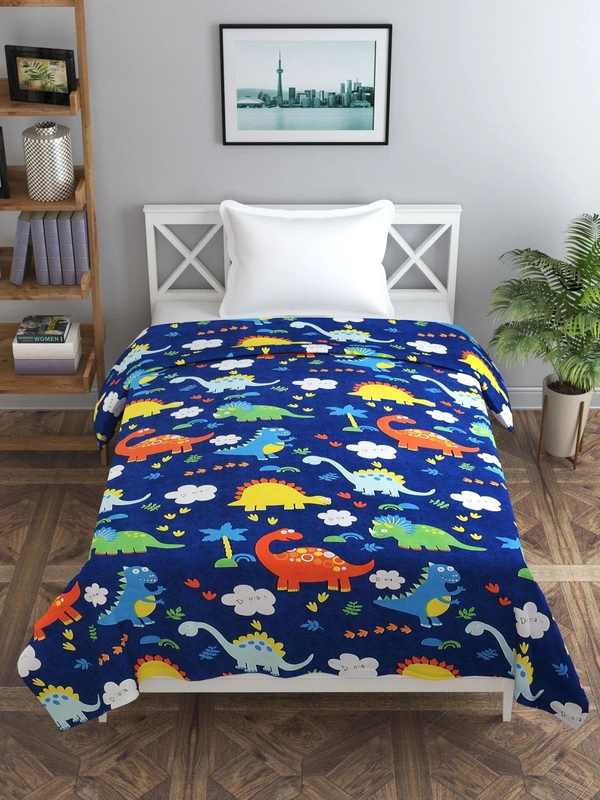 MORADO Glace Cotton Single Bed Size Quilt Cover / Duvet Cover / Rajai Cover / Blanket Cover with Zipper (60x90 Inches) - Blue