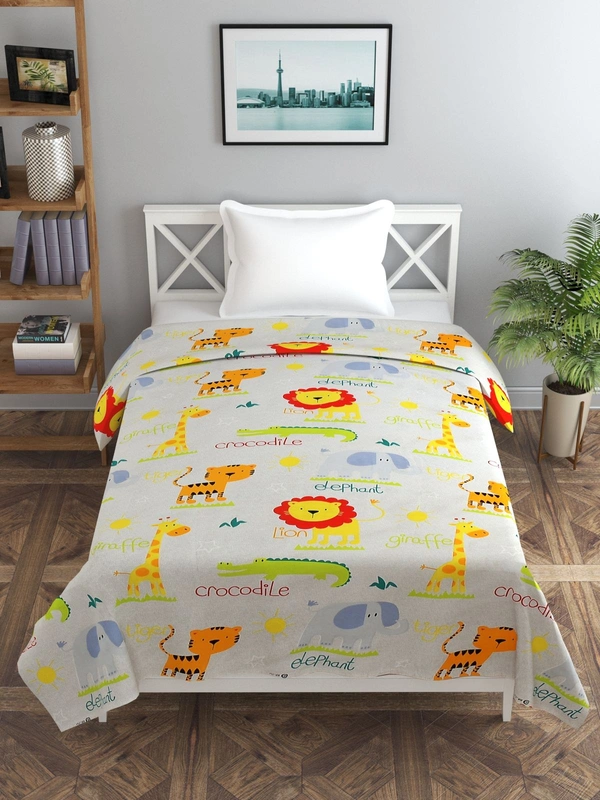 MORADO Glace Cotton Single Bed Size Quilt Cover / Duvet Cover / Rajai Cover / Blanket Cover with Zipper (60x90 Inches) - Offwhite