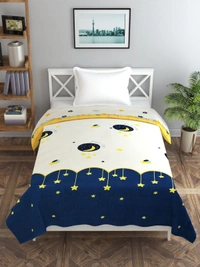 MORADO Glace Cotton Single Bed Size Quilt Cover / Duvet Cover / Rajai Cover / Blanket Cover with Zipper (60x90 Inches) - Multicolor