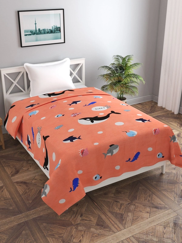 MORADO Glace Cotton Single Bed Size Quilt Cover / Duvet Cover / Rajai Cover / Blanket Cover with Zipper (60x90 Inches) - Pink