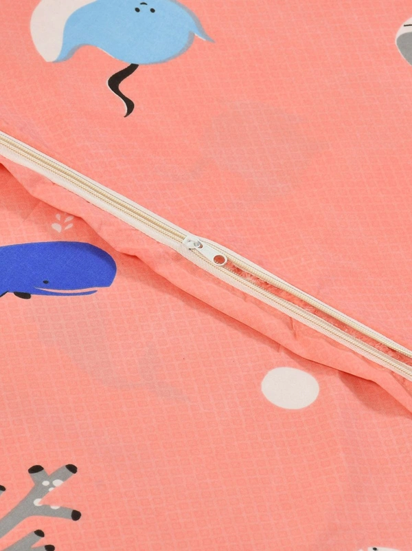 MORADO Glace Cotton Single Bed Size Quilt Cover / Duvet Cover / Rajai Cover / Blanket Cover with Zipper (60x90 Inches) - Pink