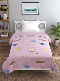 MORADO Glace Cotton Single Bed Size Quilt Cover / Duvet Cover / Rajai Cover / Blanket Cover with Zipper (60x90 Inches) - Pink