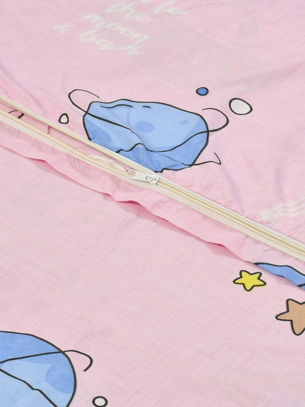 MORADO Glace Cotton Single Bed Size Quilt Cover / Duvet Cover / Rajai Cover / Blanket Cover with Zipper (60x90 Inches) - Pink