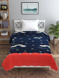 MORADO Glace Cotton Single Bed Size Quilt Cover / Duvet Cover / Rajai Cover / Blanket Cover with Zipper (60x90 Inches) - Multicolor