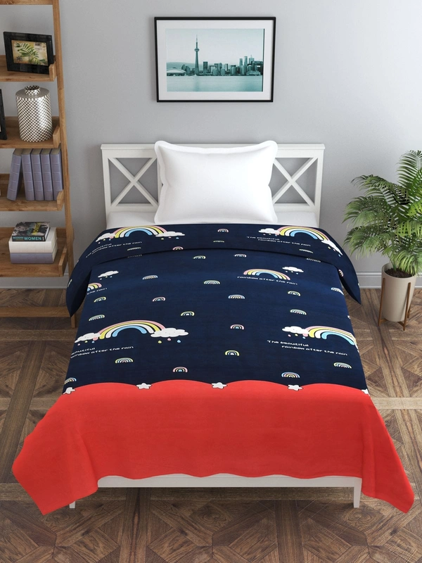 MORADO Glace Cotton Single Bed Size Quilt Cover / Duvet Cover / Rajai Cover / Blanket Cover with Zipper (60x90 Inches) - Multicolor