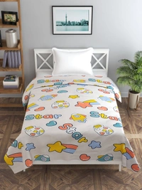 MORADO Glace Cotton Single Bed Size Quilt Cover / Duvet Cover / Rajai Cover / Blanket Cover with Zipper (60x90 Inches) - Offwhite