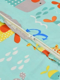 MORADO Glace Cotton Single Bed Size Quilt Cover / Duvet Cover / Rajai Cover / Blanket Cover with Zipper (60x90 Inches) - Blue