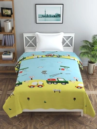 MORADO Glace Cotton Single Bed Size Quilt Cover / Duvet Cover / Rajai Cover / Blanket Cover with Zipper (60x90 Inches) - Yellow