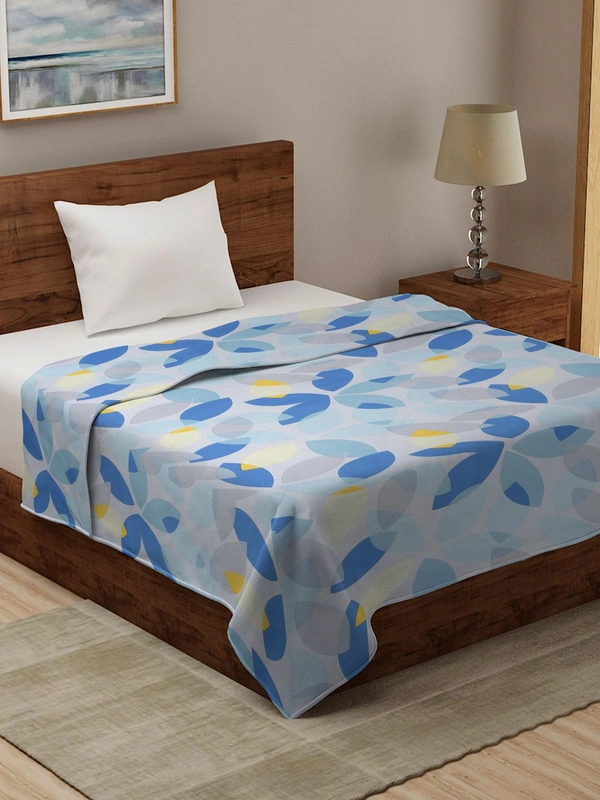 MORADO Glace Cotton Single Bed Size Quilt Cover / Duvet Cover / Rajai Cover / Blanket Cover with Zipper (60x90 Inches) - Blue