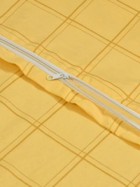 MORADO Glace Cotton Single Bed Size Quilt Cover / Duvet Cover / Rajai Cover / Blanket Cover with Zipper (60x90 Inches) - Yellow