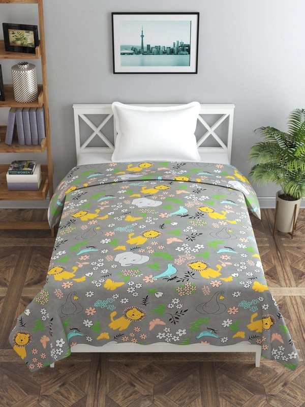 MORADO Glace Cotton Single Bed Size Quilt Cover / Duvet Cover / Rajai Cover / Blanket Cover with Zipper (60x90 Inches) - Brown