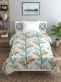 MORADO Glace Cotton Single Bed Size Quilt Cover / Duvet Cover / Rajai Cover / Blanket Cover with Zipper (60x90 Inches) - Green