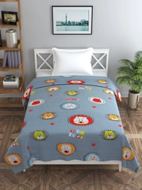 MORADO Glace Cotton Single Bed Size Quilt Cover / Duvet Cover / Rajai Cover / Blanket Cover with Zipper (60x90 Inches) - Grey