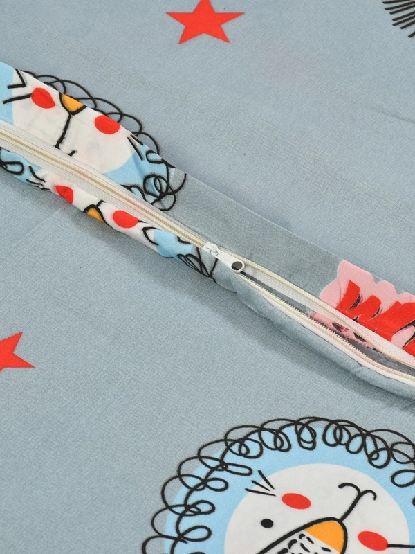 MORADO Glace Cotton Single Bed Size Quilt Cover / Duvet Cover / Rajai Cover / Blanket Cover with Zipper (60x90 Inches) - Grey