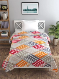 MORADO Glace Cotton Single Bed Size Quilt Cover / Duvet Cover / Rajai Cover / Blanket Cover with Zipper (60x90 Inches) - Multicolor