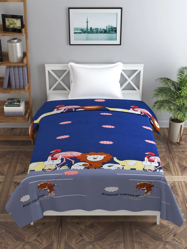 MORADO Glace Cotton Single Bed Size Quilt Cover / Duvet Cover / Rajai Cover / Blanket Cover with Zipper (60x90 Inches) - Offwhite