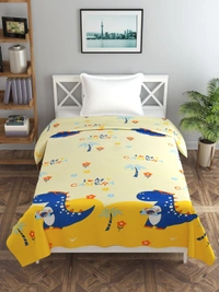 MORADO Glace Cotton Single Bed Size Quilt Cover / Duvet Cover / Rajai Cover / Blanket Cover with Zipper (60x90 Inches) - Yellow