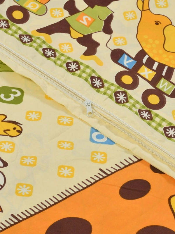 MORADO Glace Cotton Single Bed Size Quilt Cover / Duvet Cover / Rajai Cover / Blanket Cover with Zipper (60x90 Inches) - Yellow