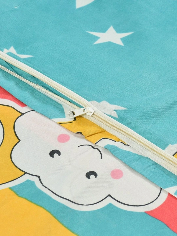 MORADO Glace Cotton Single Bed Size Quilt Cover / Duvet Cover / Rajai Cover / Blanket Cover with Zipper (60x90 Inches) - Multicolor