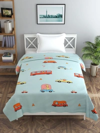 MORADO Glace Cotton Single Bed Size Quilt Cover / Duvet Cover / Rajai Cover / Blanket Cover with Zipper (60x90 Inches) - Blue