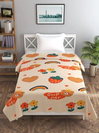 MORADO Glace Cotton Single Bed Size Quilt Cover / Duvet Cover / Rajai Cover / Blanket Cover with Zipper (60x90 Inches) - Multicolor