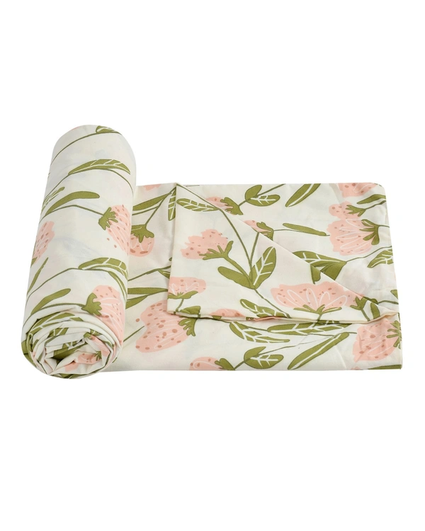 MORADO Glace Cotton Double Bed Quilt Cover / Duvet Cover / Rajai Cover / Blanket Cover With Zipper (90x100 Inches) - 90x100 Inches, Offwhite