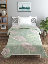 MORADO Glace Cotton Single Bed Size Quilt Cover / Duvet Cover / Rajai Cover / Blanket Cover With Zipper (60x90 Inches) - 60x90 Inches, Green