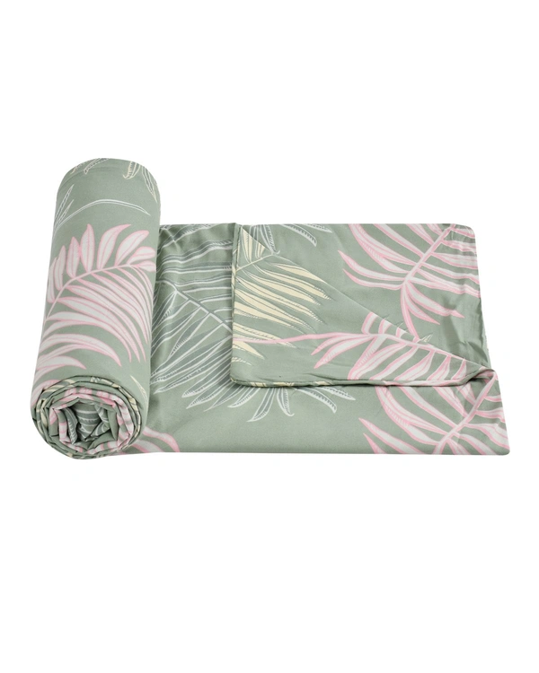 MORADO Glace Cotton Double Bed Quilt Cover / Duvet Cover / Rajai Cover / Blanket Cover With Zipper (90x100 Inches) - 90x100 Inches, Green