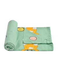 MORADO Glace Cotton Double Bed Quilt Cover / Duvet Cover / Rajai Cover / Blanket Cover With Zipper (90x100 Inches) - 90x100 Inches, Green