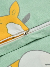 MORADO Glace Cotton Double Bed Quilt Cover / Duvet Cover / Rajai Cover / Blanket Cover With Zipper (90x100 Inches) - 90x100 Inches, Green