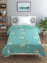 MORADO Glace Cotton Single Bed Size Quilt Cover / Duvet Cover / Rajai Cover / Blanket Cover With Zipper (60x90 Inches) - 60x90 Inches, Blue