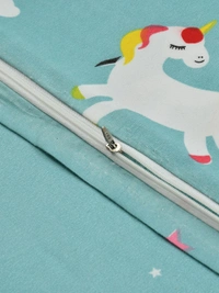 MORADO Glace Cotton Double Bed Quilt Cover / Duvet Cover / Rajai Cover / Blanket Cover With Zipper (90x100 Inches) - 90x100 Inches, Blue