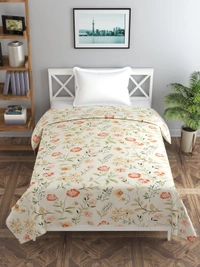 MORADO Glace Cotton Single Bed Size Quilt Cover / Duvet Cover / Rajai Cover / Blanket Cover With Zipper (60x90 Inches) - 60x90 Inches, Offwhite