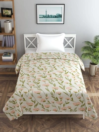 MORADO Glace Cotton Single Bed Size Quilt Cover / Duvet Cover / Rajai Cover / Blanket Cover With Zipper (60x90 Inches) - 60x90 Inches, Offwhite