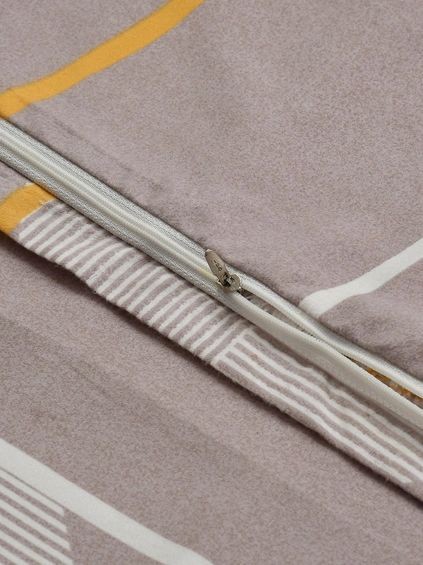 MORADO Glace Cotton Double Bed Quilt Cover / Duvet Cover / Rajai Cover / Blanket Cover With Zipper (90x100 Inches) - 90x100 Inches, Brown