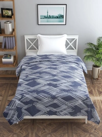 MORADO Glace Cotton Single Bed Size Quilt Cover / Duvet Cover / Rajai Cover / Blanket Cover With Zipper (60x90 Inches) - 60x90 Inches, Blue