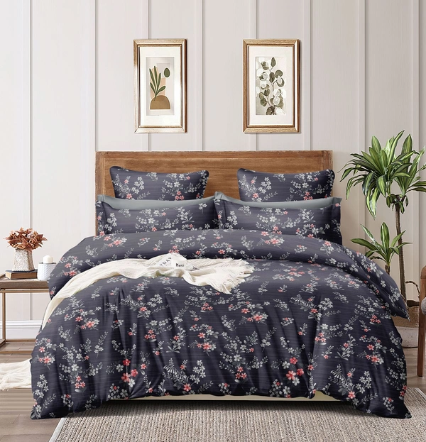 MORADO Glace Cotton Double Bed Quilt Cover / Duvet Cover / Rajai Cover / Blanket Cover With Zipper (90x100 Inches) - 90x100 Inches, Blue