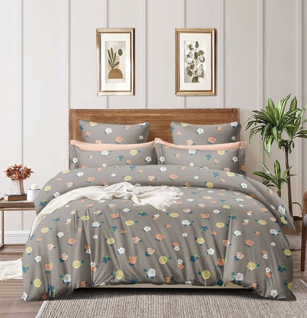 MORADO Glace Cotton Single Bed Size Quilt Cover / Duvet Cover / Rajai Cover / Blanket Cover With Zipper (60x90 Inches) - 60x90 Inches, Grey